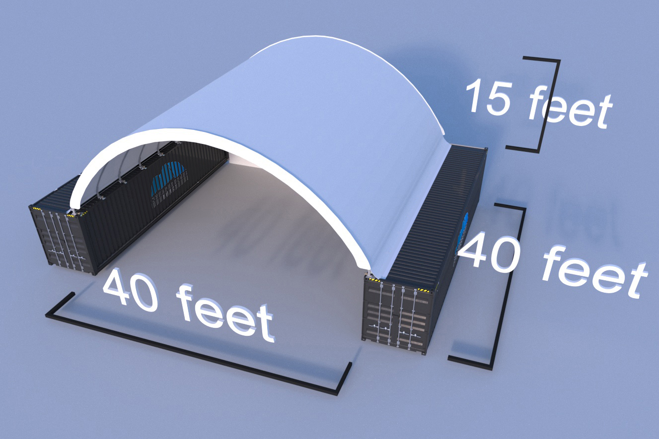 40x40ft (12x12m) quicklock commercial grade dome with end wall 40x40ft (12x12m) quicklock commercial grade dome with end wall