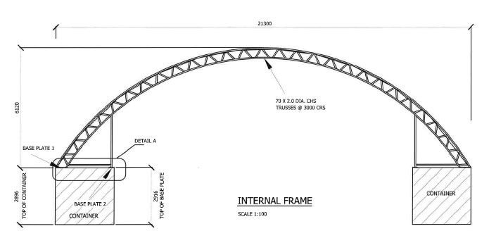 70x40ft (21.35x12m) double truss industrial grade dome 70x40ft (21.35x12m) double truss industrial grade dome
