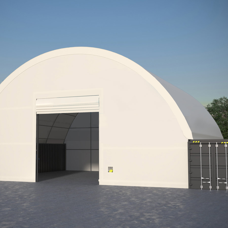40x40ft (12x12m) double truss front wall door + winch 40x40ft (12x12m) double truss front wall door + winch