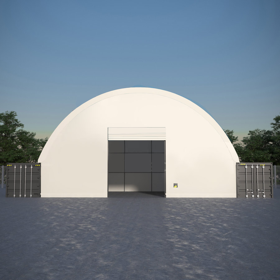 40x40ft (12x12m) double truss front wall door + winch 40x40ft (12x12m) double truss front wall door + winch