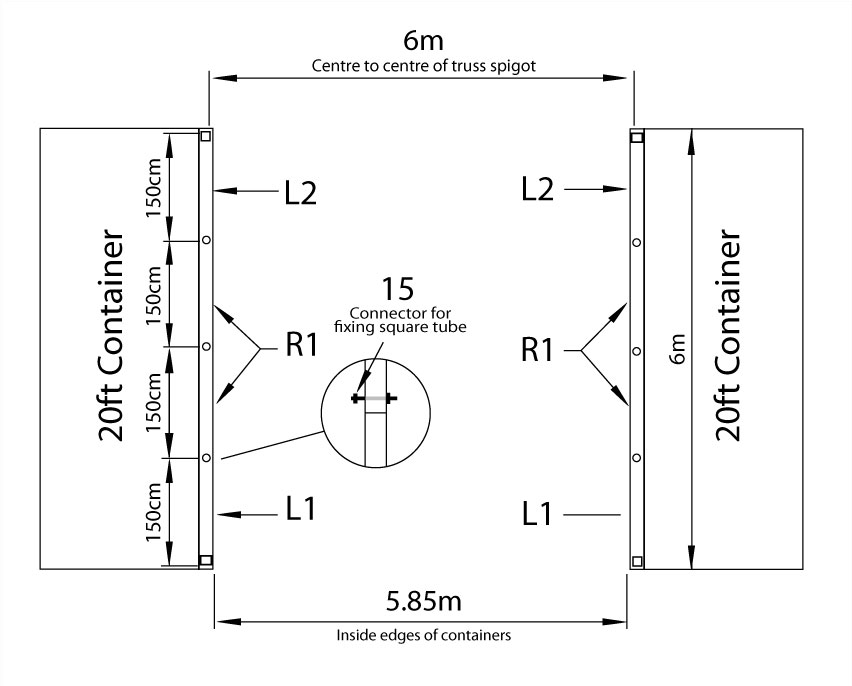 20x20ft (6x6m) quicklock commercial grade dome with semi permanent end wall 20x20ft (6x6m) quicklock commercial grade dome with semi permanent end wall