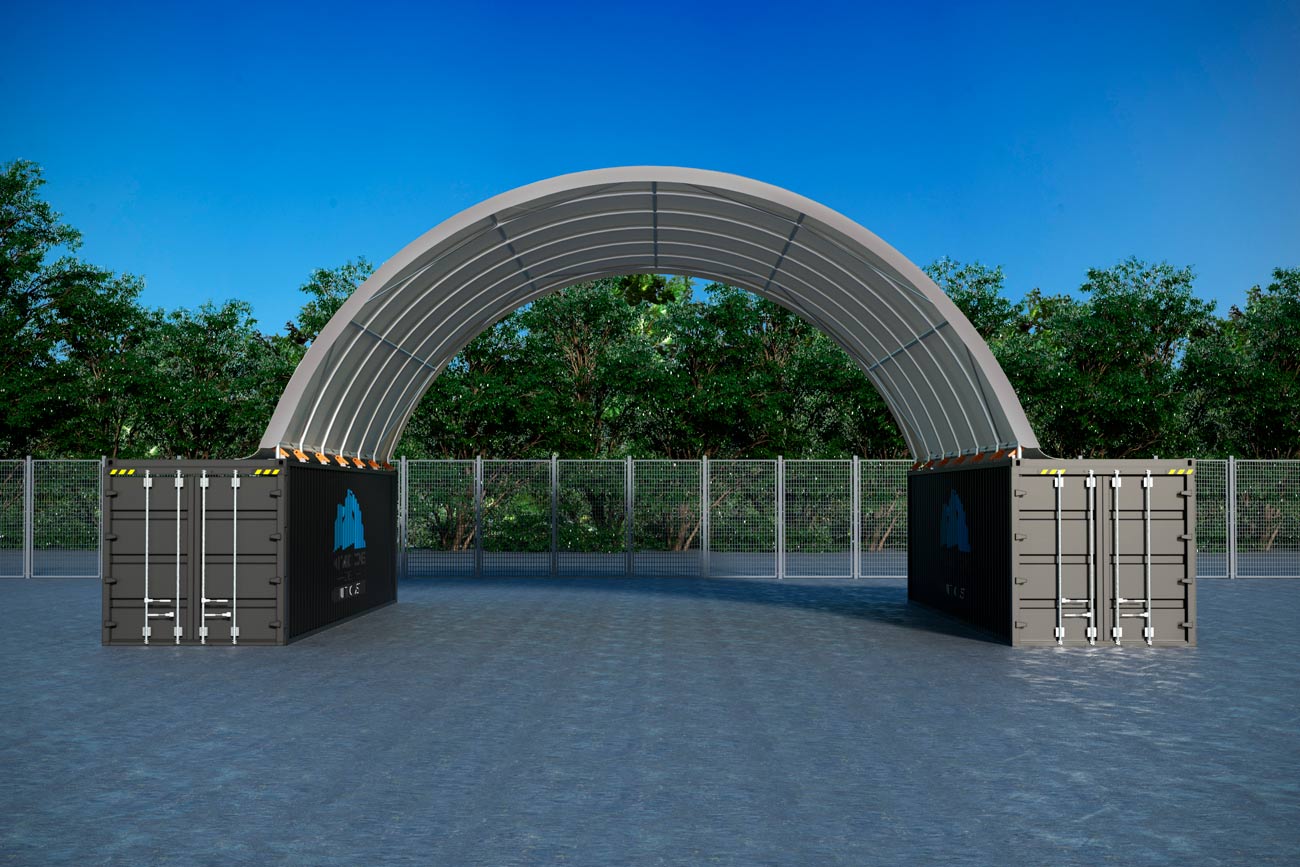 33x40ft (10x12m) quicklock commercial grade dome shelter (grey) 33x40ft (10x12m) quicklock commercial grade dome shelter (grey)