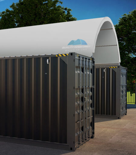 20x40ft (6x12m) quicklock commercial grade dome with semi permanent end wall grey 20x40ft (6x12m) quicklock commercial grade dome with semi permanent end wall grey