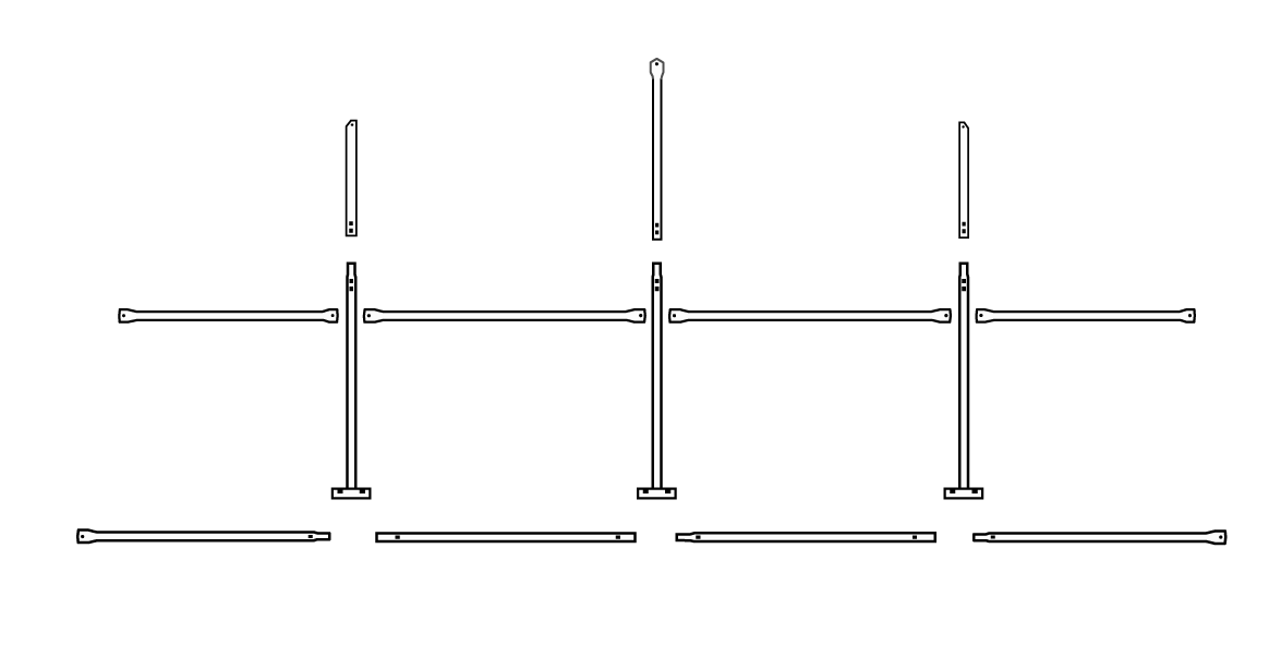 20ft (6m) fixed tube half wall green 20ft (6m) fixed tube half wall green