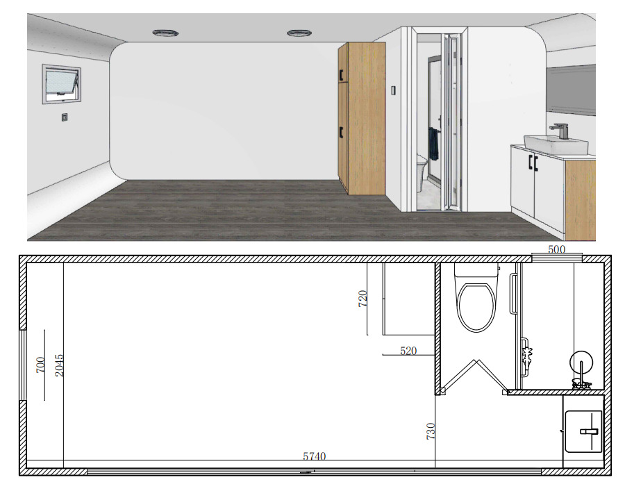 6m micro pod – with bathroom & wardrobe 6m micro pod – with bathroom & wardrobe